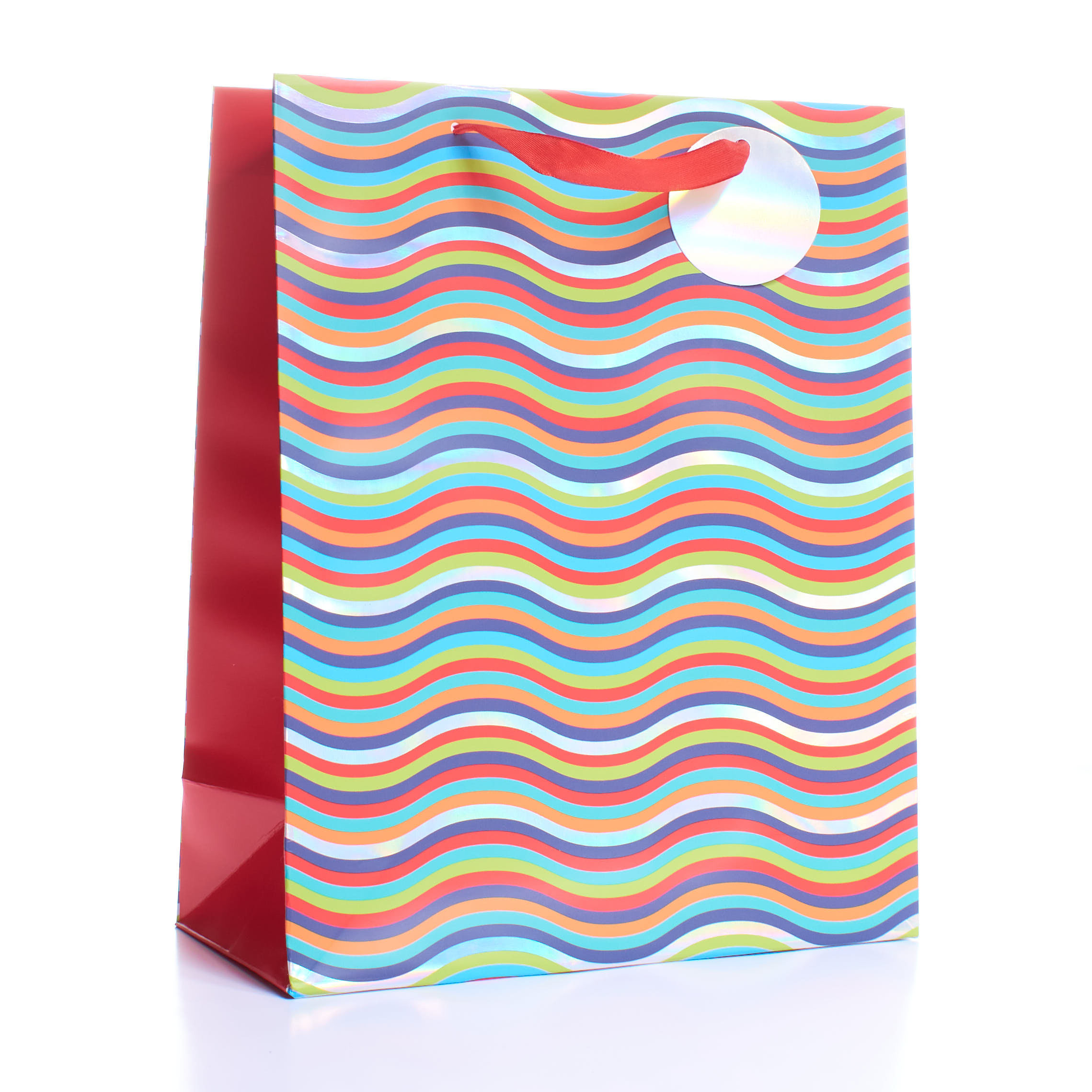 Gift Bag Colourful Waves Large 6pk