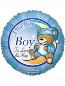 APAC Foil Balloon Baby Boy Teddy Bear 18