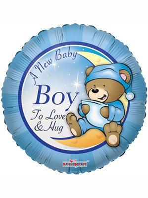 APAC Foil Balloon Baby Boy Teddy Bear 18