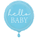 Unique Foil Balloon Hello Baby Blue 18"