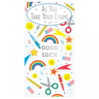 Prelude 6 Pack Good Luck Exam Cards, featuring colorful designs and motivational messages for students taking exams.