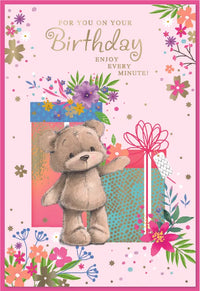 Set of six Simon Elvin C50 birthday cards featuring colorful designs and cheerful messages for special celebrations.