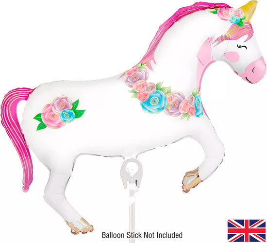 Oaktree Unicorn Flower 15.5" Air Fill Foil Balloon