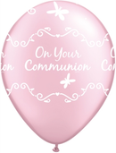 25 Latex Balloons 11" Round Pearl Pink Communion