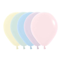 50 Latex Balloons 12" Matte Pastel Assorted