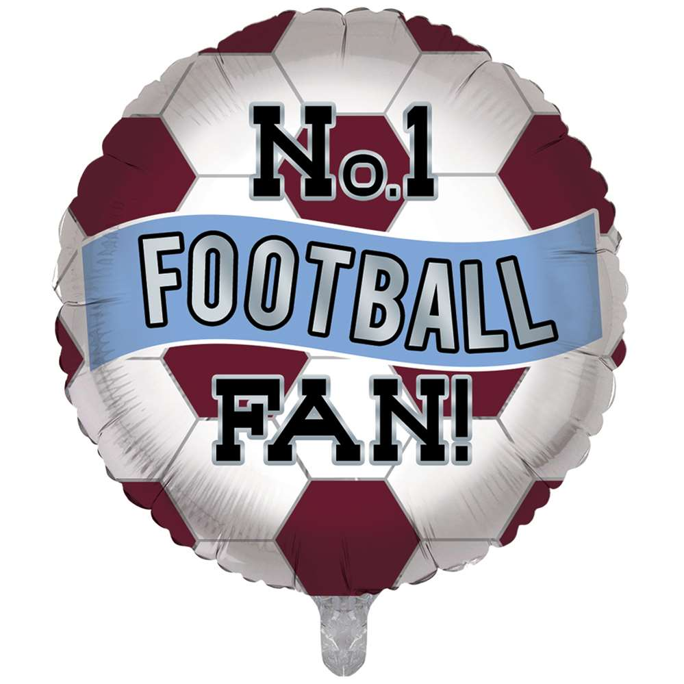 Football No.1 Fan Claret & Blue 18" Foil Balloon
