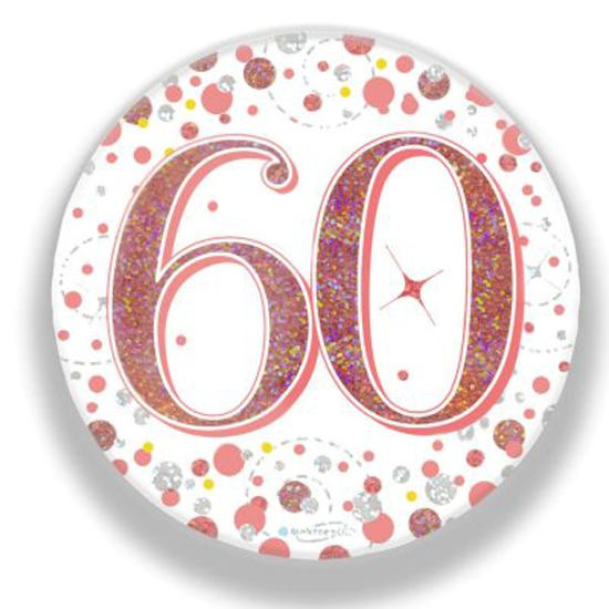 Oaktree Sparkling Fizz Badge Age 60 Rose Gold 3
