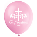 Unique Confirmation Pink 12" Latex Balloons 8pk