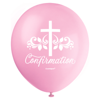 Unique Confirmation Pink 12" Latex Balloons 8pk
