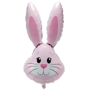 Oaktree Foil Balloon Rabbit Head Metallic Pink 35