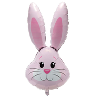 Oaktree Foil Balloon Rabbit Head Metallic Pink 35