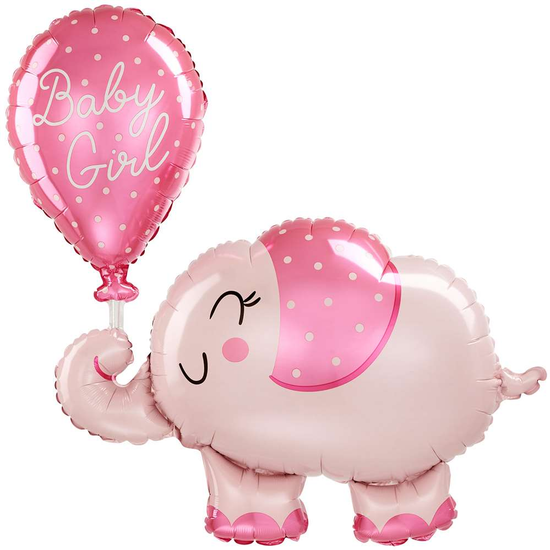 Anagram Baby Girl Elephant 29" Foil Balloon