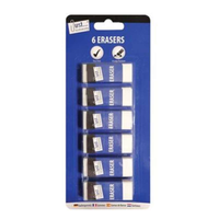 6 White Erasers