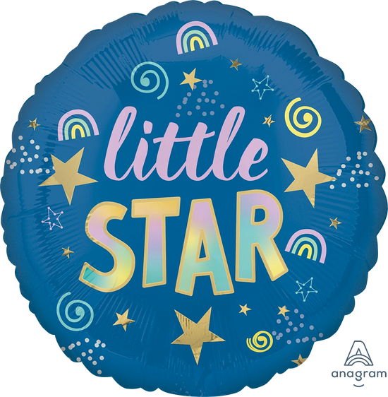 Anagram Sleepy Little Star 18" Round Foil Balloon