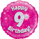 Oaktree Age 9 Pink 18" Foil Balloon
