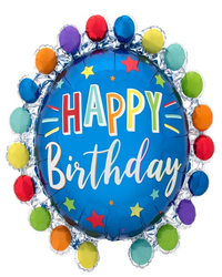 Anagram Birthday Dot & Circle 26" Foil Balloon