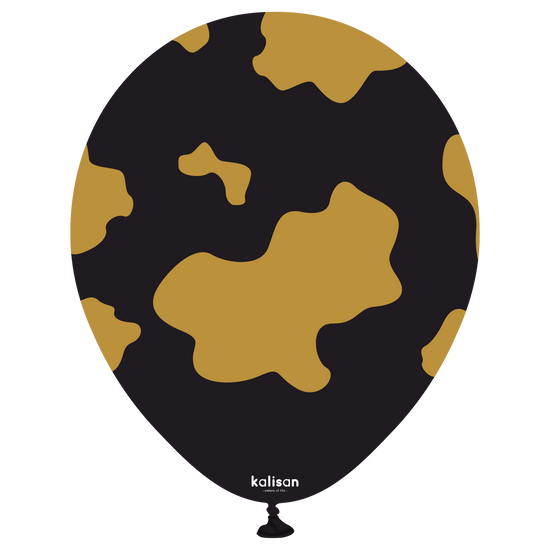 Kalisan Safari Cow Black/Gold 12" Latex 25pk