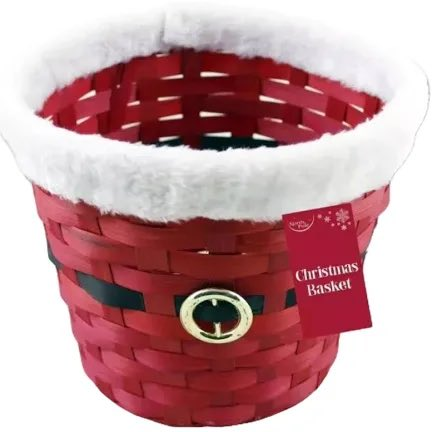Eurowrap Gift Basket Christmas Red Santa