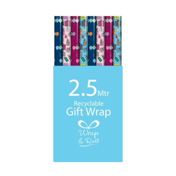 Eurowrap 49 Pack Rollwrap Birthday 2.5m