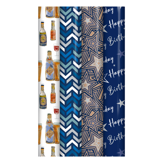Eurowrap 49 Pack Rollwrap Male Birthday 3m