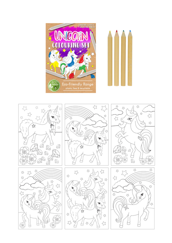 Henbrandt Colouring Set & Pencils Unicorn A6