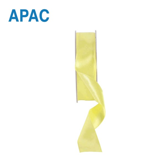 APAC Ribbon Satin Light Yellow 25mm x 20m
