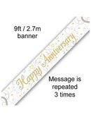 Oaktree Banner Happy Anniversary Hearts 9ft