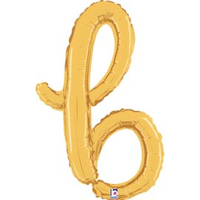 Grabo Foil Balloon Gold Script 14" Letter B