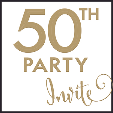 6pk C133SQ Invitations Birthday Age 50