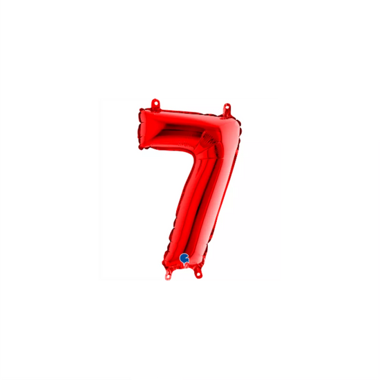 Grabo Foil Balloon Red 14" Number 7