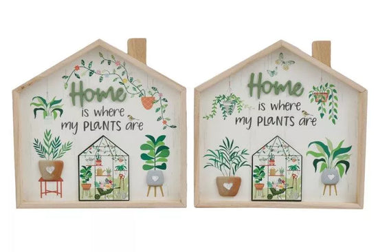 Ornament Sign Home Plants (Design May Vary) 24cm