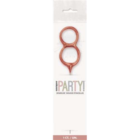 Unique Party Candle Sparkler Number 8 Rose Gold 7