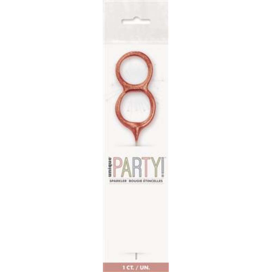 Unique Party Candle Sparkler Number 8 Rose Gold 7