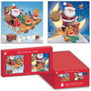 Mini Square Cards Santa & Penguin 20pk