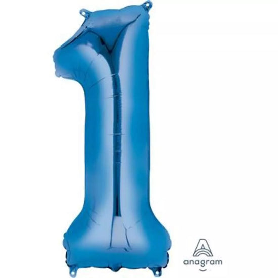 Anagram Foil Balloon Blue 34" Number 1