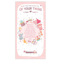 Prelude Christening Twins 6 Pack Cards C55 featuring elegant design for twin baby christening celebrations.