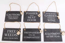 Six Sifcon slate signs, 18x12cm, with natural stone texture and engraved surfaces, perfect for gifts or decorative use.