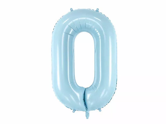 PartyDeco Foil Balloon Blue 34" Number 0