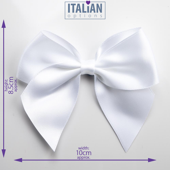 Italian Options 6 Pack Ribbon Bows White 10cm