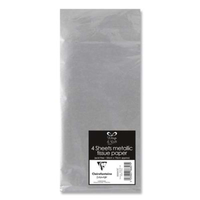 Eurowrap 4 Sheet Tissue Paper Metallic Silver