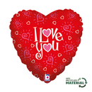 Grabo Foil Balloon Love You Hearts 18"