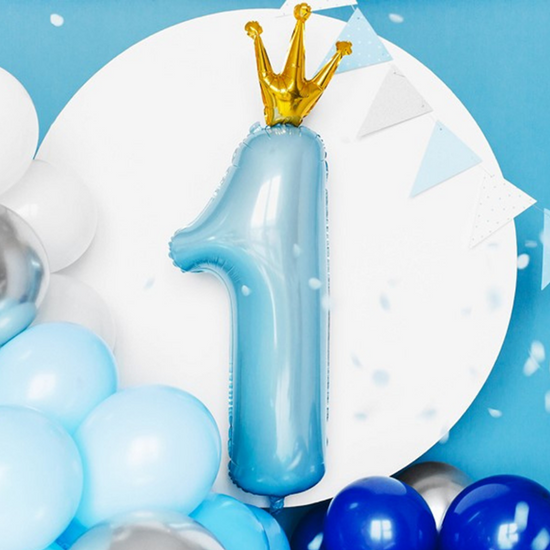 Party Deco Foil Balloon Blue 35" Number 1