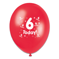 Tiger Feet Age 6 Birthday 10" Balloons 6x8pk