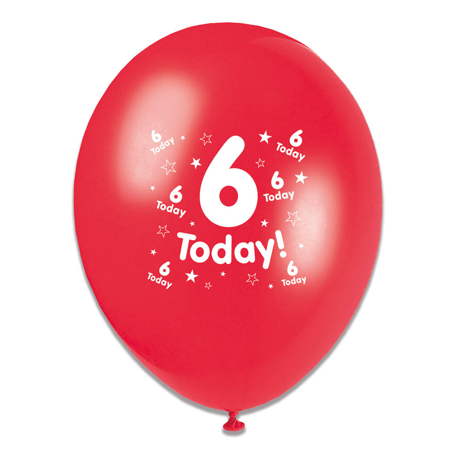 Tiger Feet Age 6 Birthday 10" Balloons 6x8pk