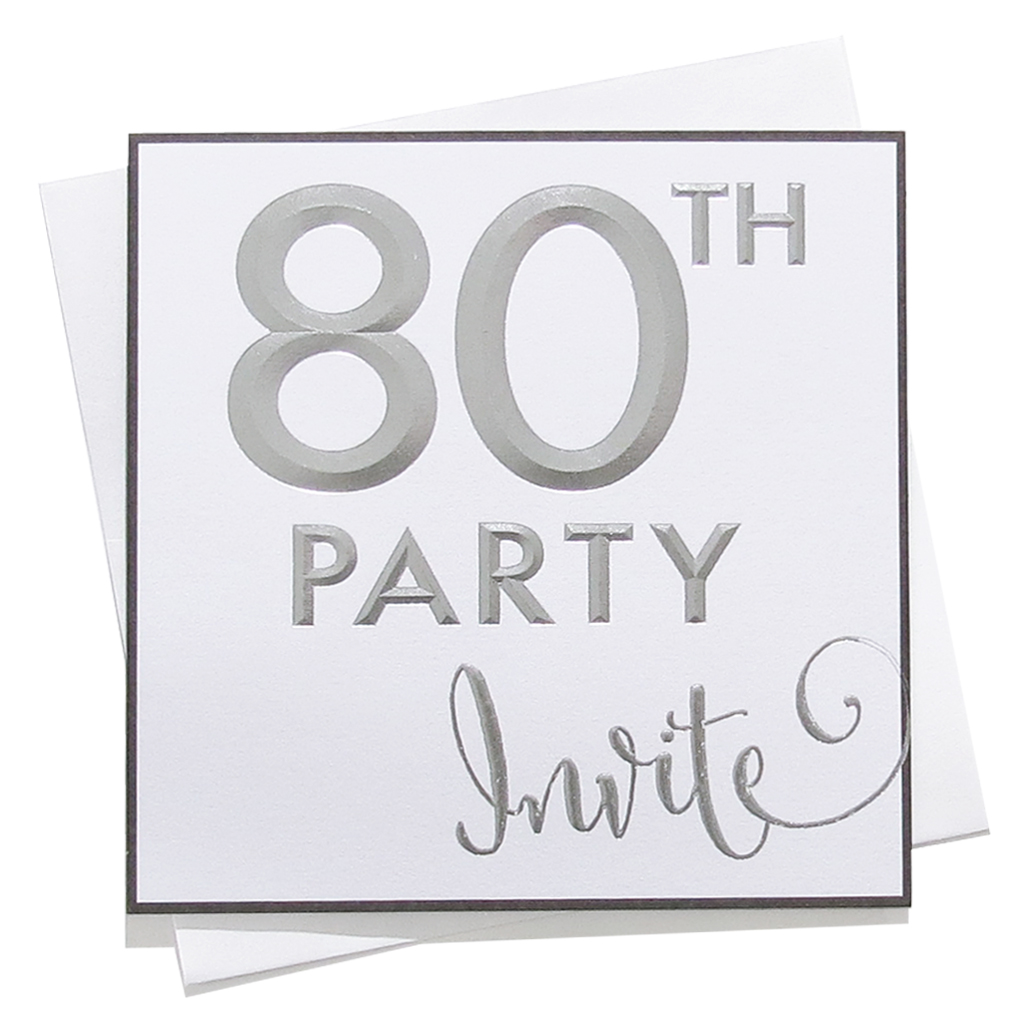 6pk C133SQ Invitations Birthday Age 80