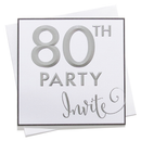6pk C133SQ Invitations Birthday Age 80
