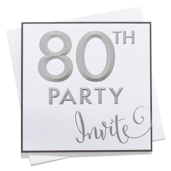 6pk C133SQ Invitations Birthday Age 80