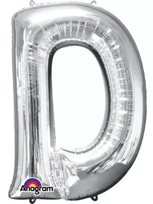 Anagram Foil Balloon Silver 34" Letter D