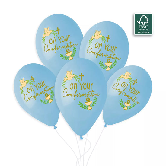Gemar Confirmation Blue 13" Latex Balloons 6pk