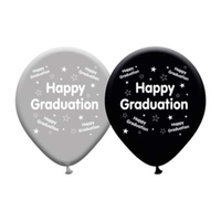 Eight latex printed graduation balloons from Giftzone, colorful and festive for graduation celebrations.